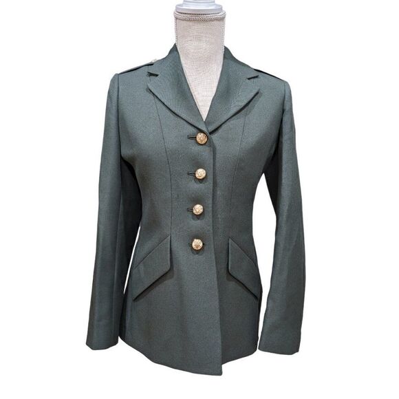 Marlow White AAFES Women's Green ASU Blazer Classic Coat Size 4MP - Picture 1 of 14